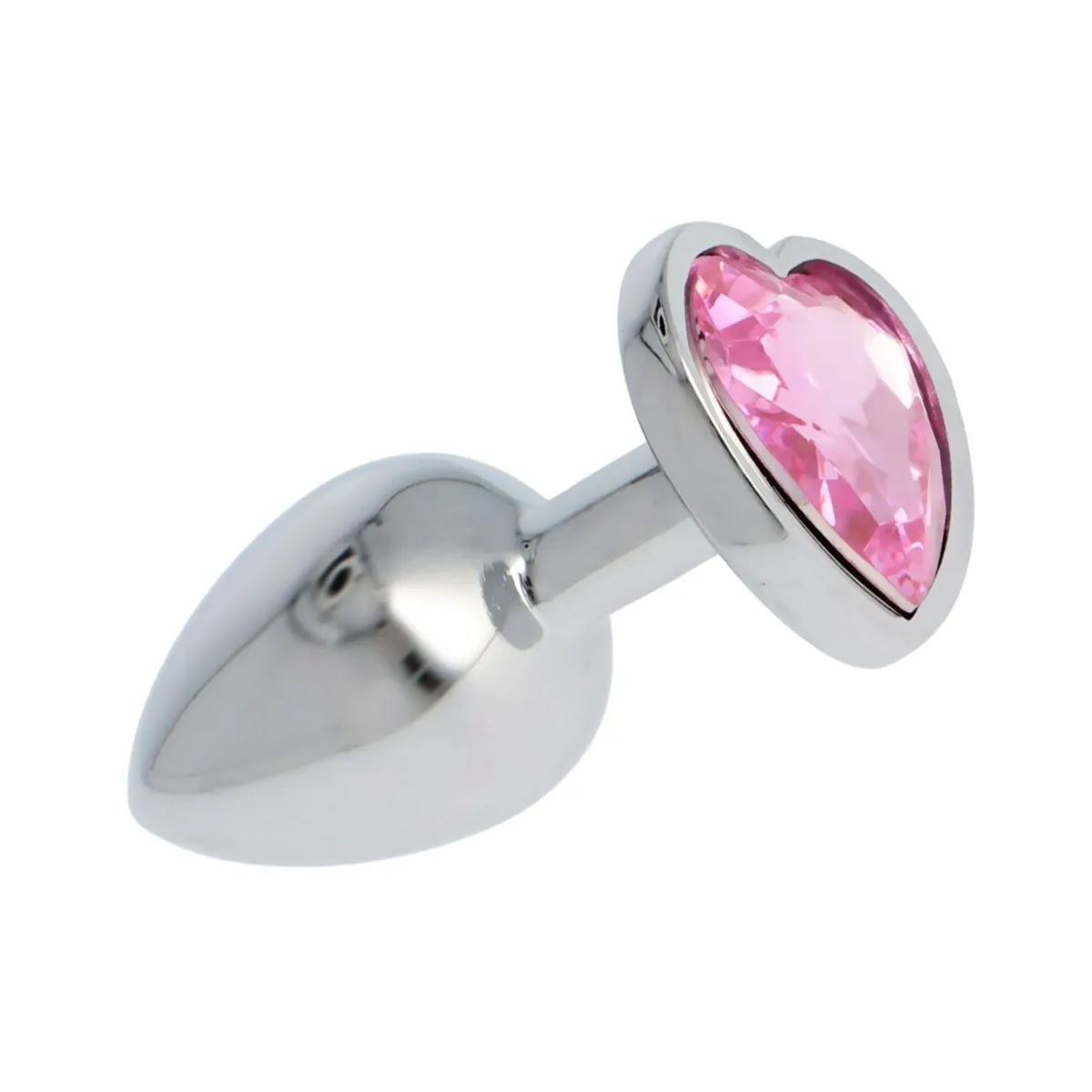 Plug anale metallo 7 cm pietra cuore Ø 3,2 cm