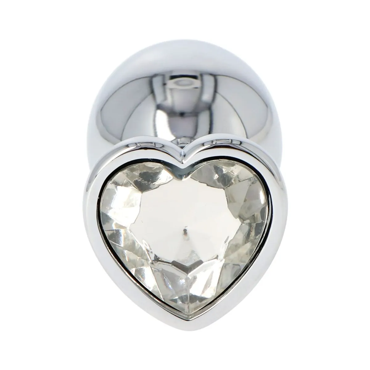 Plug anale metallo 8 cm pietra cuore Ø 4,4 cm