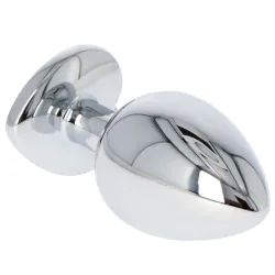 Plug anale metallo 8 cm pietra cuore Ø 4,4 cm