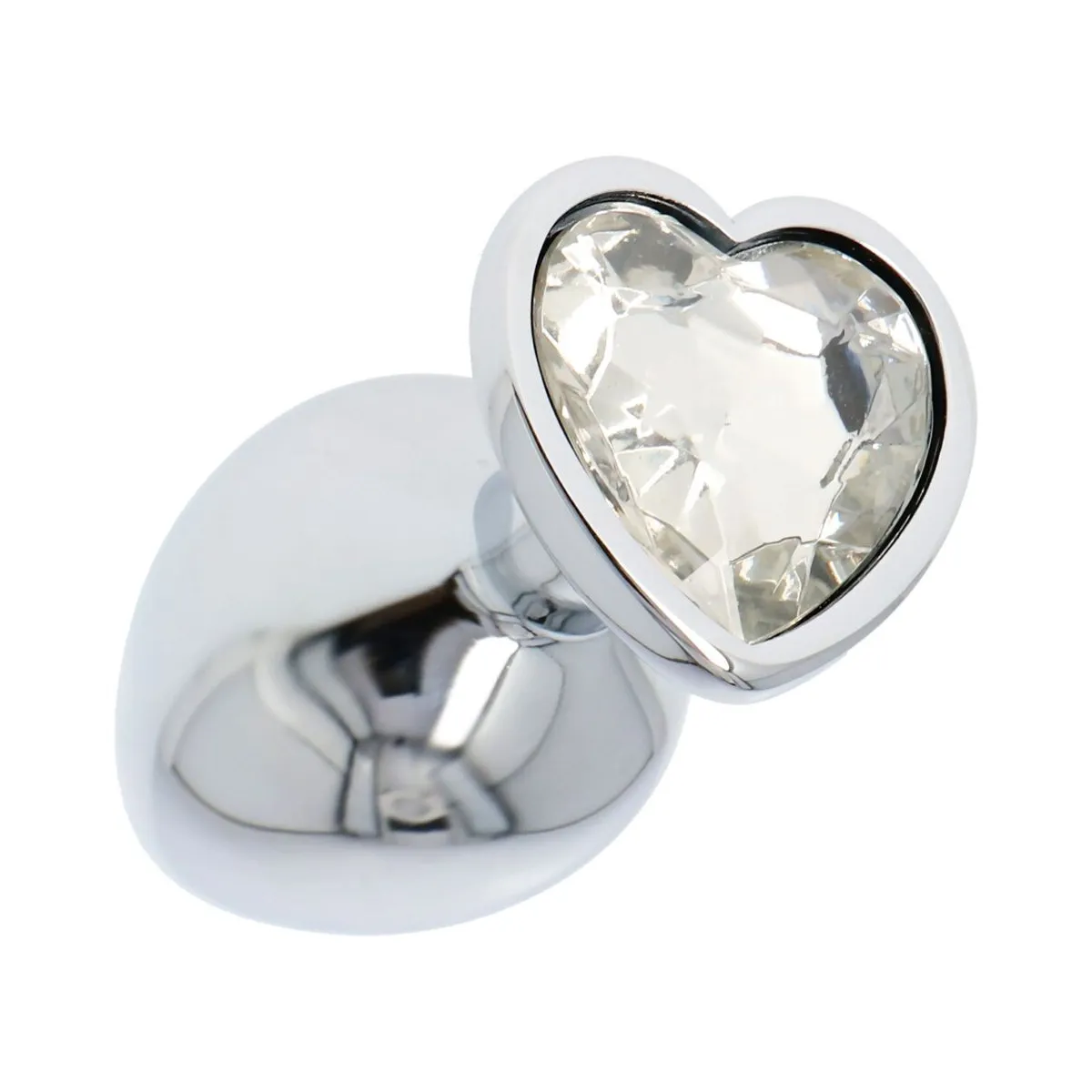 Plug anale metallo 8 cm pietra cuore Ø 4,4 cm