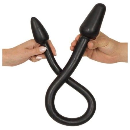 Doppio dildo a forma di plug nero