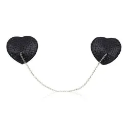 Copri capezzoli forma cuore nero e catenella Copri capezzoli forma cuore nero e catenella