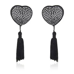 Copri capezzoli a cuore strass e frange Copri capezzoli a cuore strass e frange
