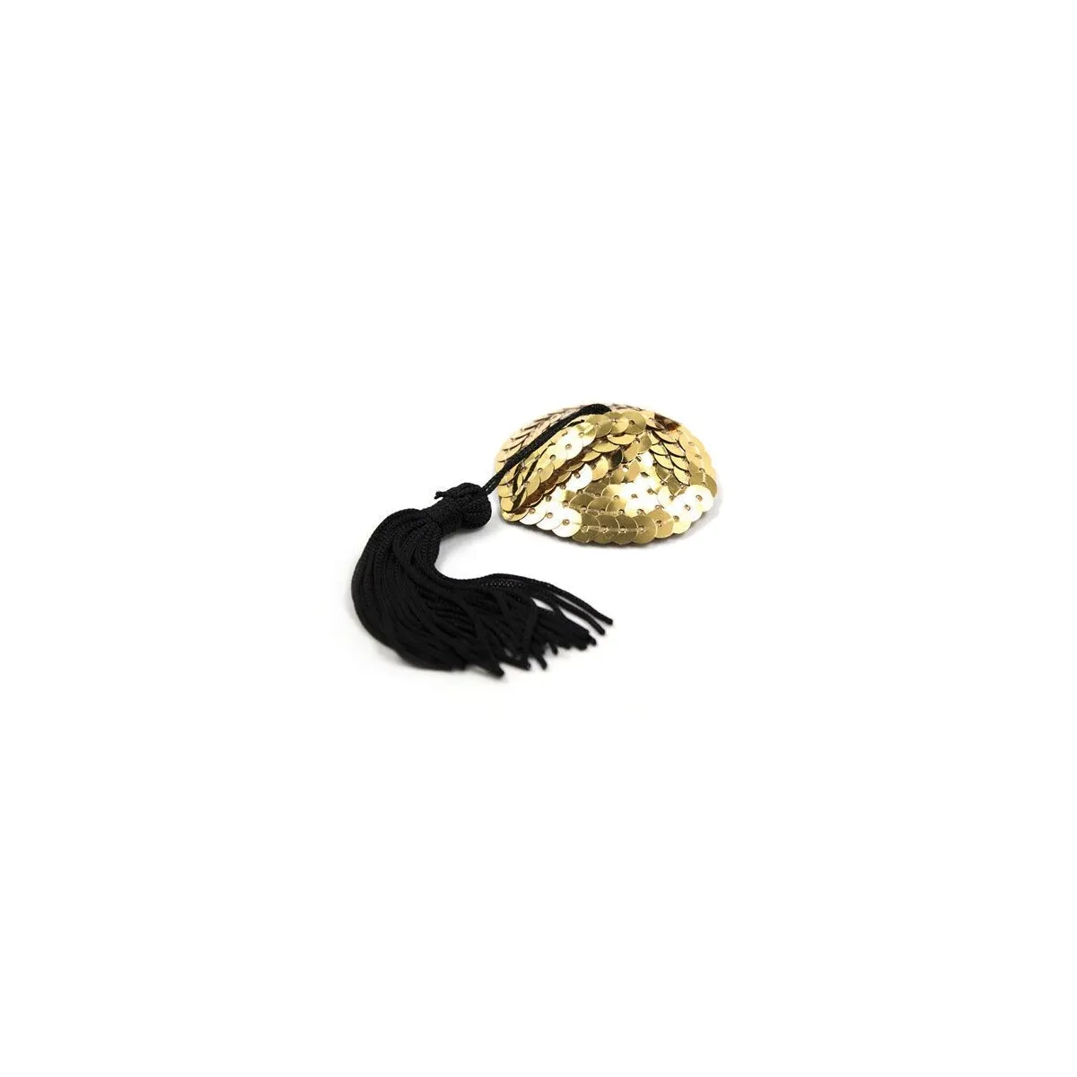 Copri capezzoli cuore paillettes oro e frange