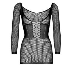 Abito mini sexy manica lunga nero