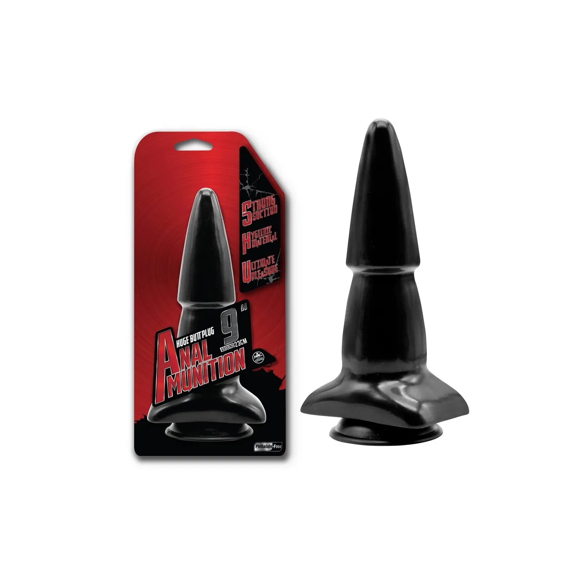 Plug Anale XL graduato nero 23 cm