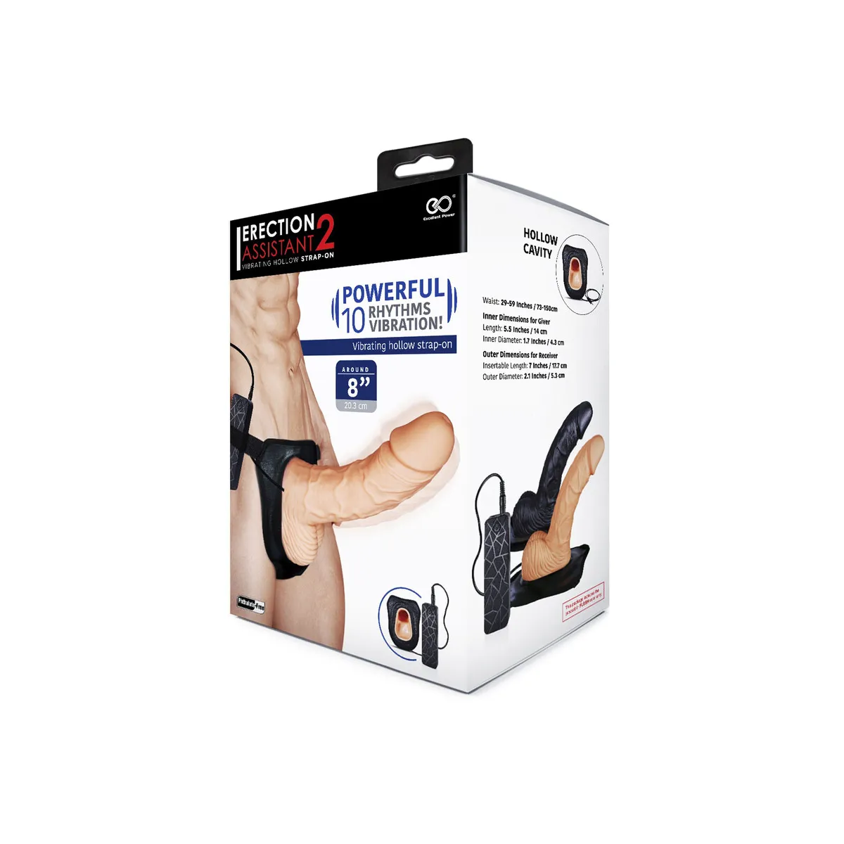 Cintura Strap-On cavo telecomandato 20 cm