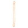 Dildo Doppio con venature pelle bianca 45 cm