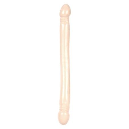 Dildo Doppio con venature pelle bianca 45 cm