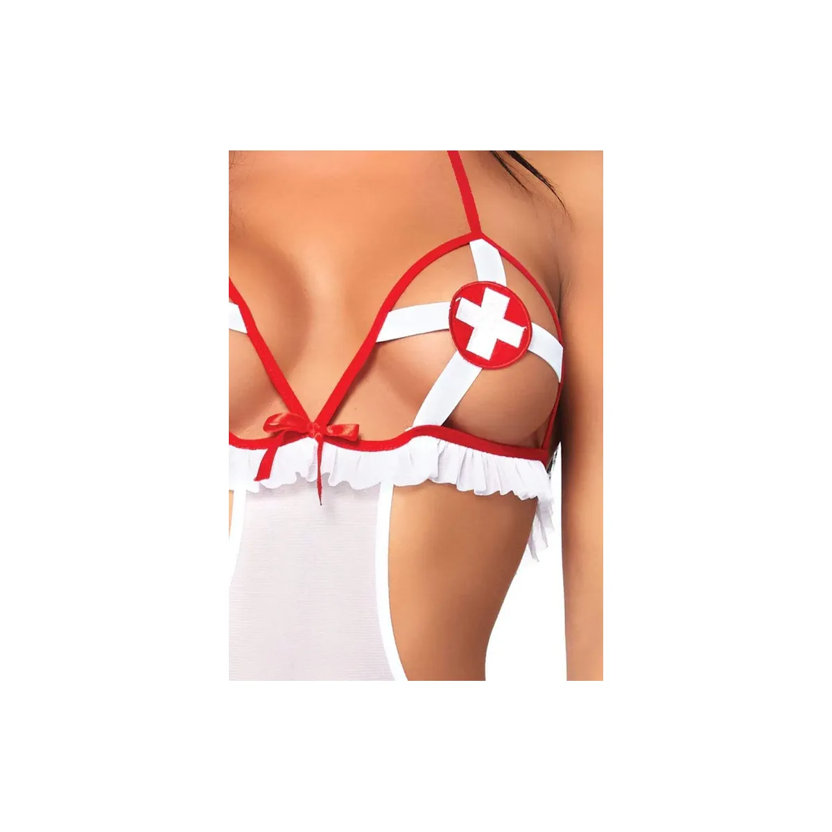 Costume body aperto sexy infermiera 2 pz Costume body aperto sexy infermiera 2 pz