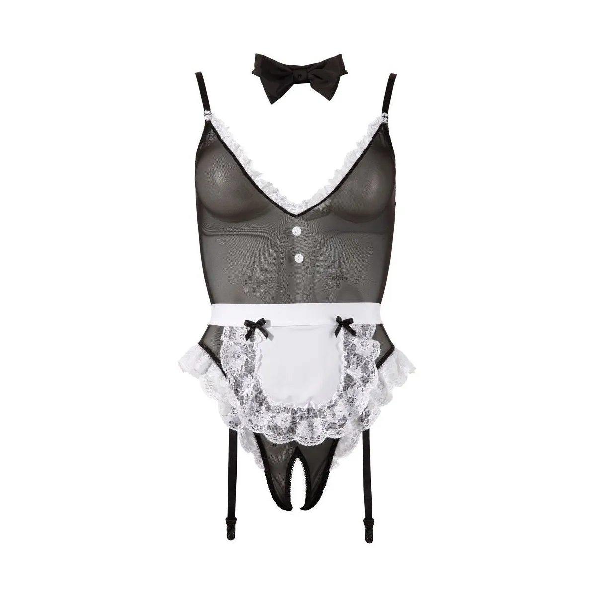 Costume a body cameriera Sexy 3 pz