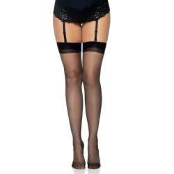 Calze Sexy velate nere per reggicalze Sheer Calze Sexy velate nere per reggicalze Sheer