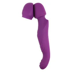 Vibratore Wand con succhia clitoride viola Vibratore Wand con succhia clitoride viola