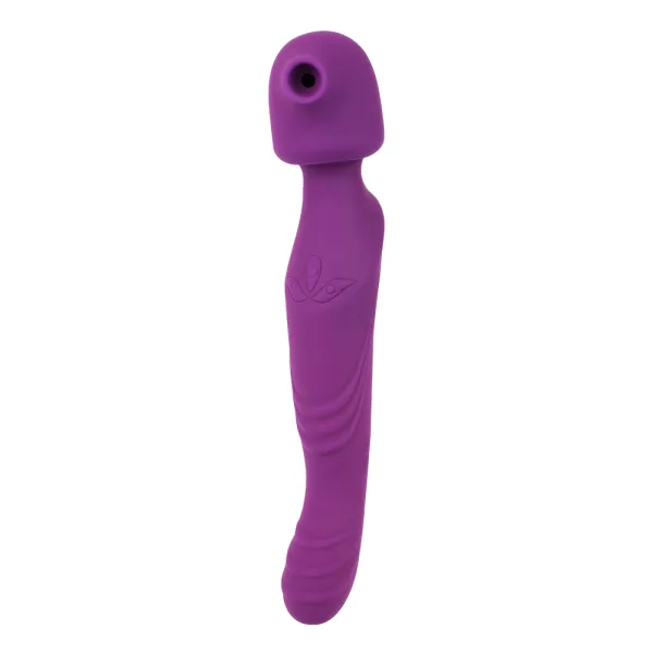 Vibratore Wand con succhia clitoride viola