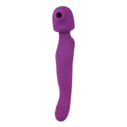 Vibratore Wand con succhia clitoride viola Vibratore Wand con succhia clitoride viola