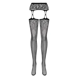 Collant sexy effetto giarrettiera pizzo nero Collant sexy effetto giarrettiera pizzo nero