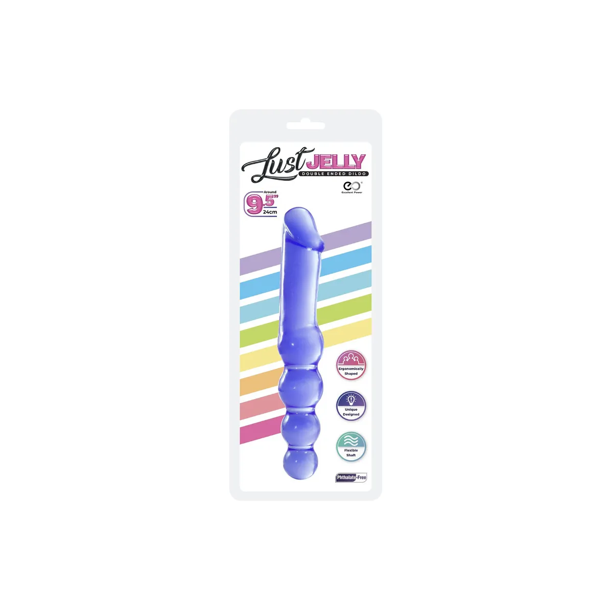 Dildo anale vaginale 2 in 1 Jelly 23,5 cm Dildo anale vaginale 2 in 1 Jelly 23,5 cm