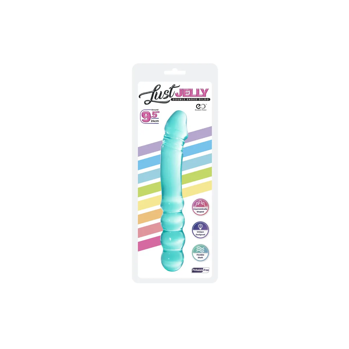 Dildo anale e vaginale doppio Jelly 24 cm Dildo anale e vaginale doppio Jelly 24 cm