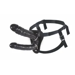 Cintura Strapon con dildo doppio nero Cintura Strapon con dildo doppio nero