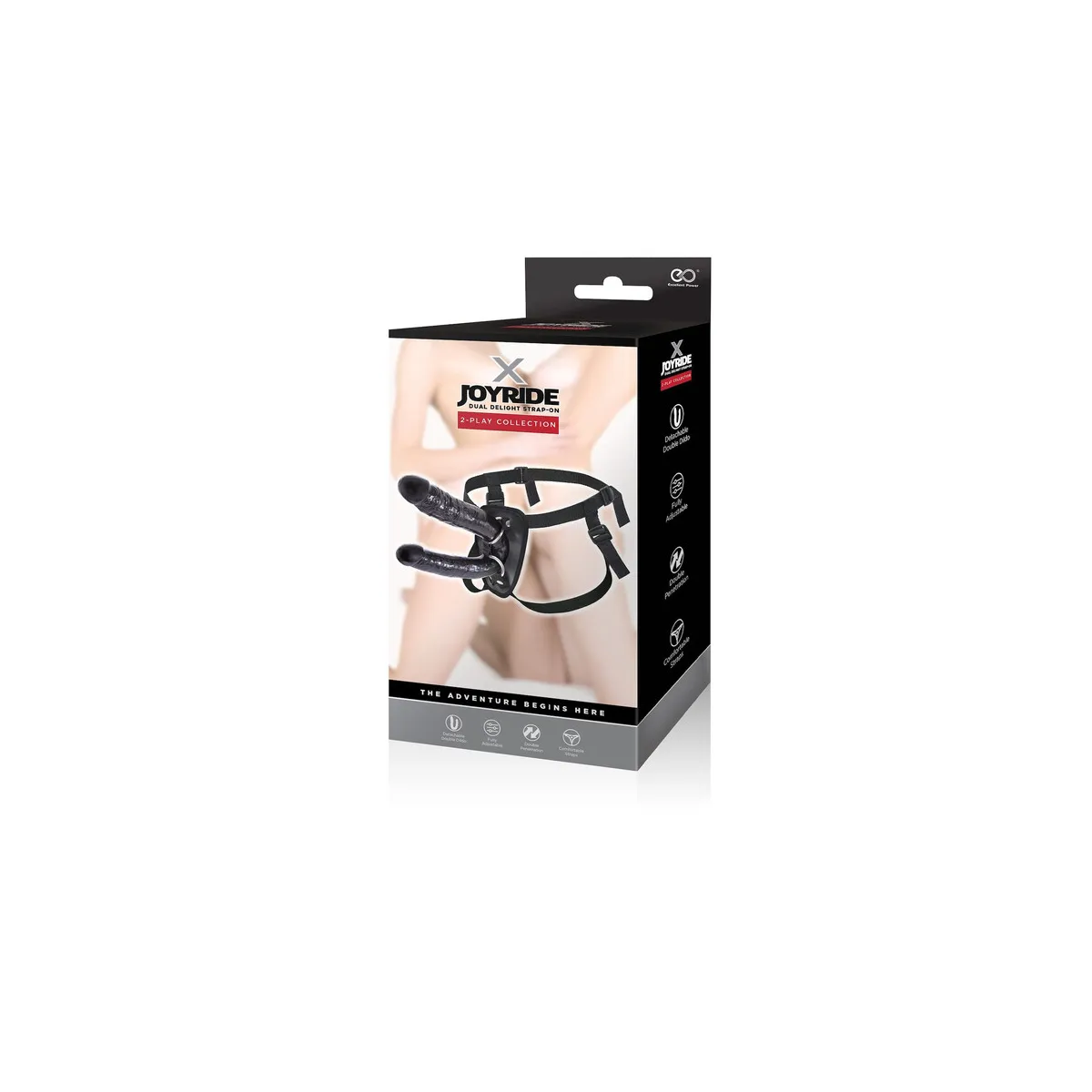 Cintura Strapon con dildo doppio nero Cintura Strapon con dildo doppio nero