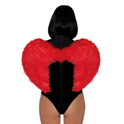 Ali diavoletta sexy in piume sintetiche rosse Ali diavoletta sexy in piume sintetiche rosse