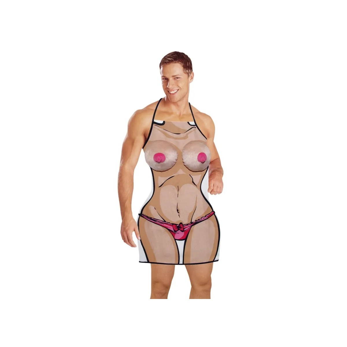 Grembiule sexy unisex scherzoso con seno 3D