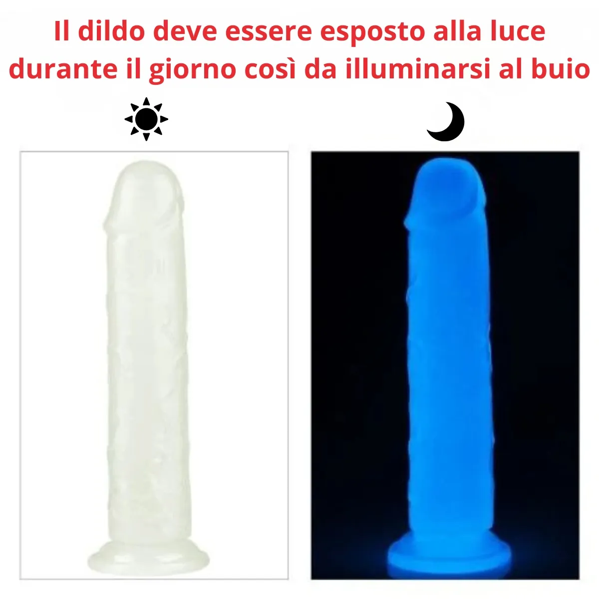 Dildo fluorescente realistico 21 cm