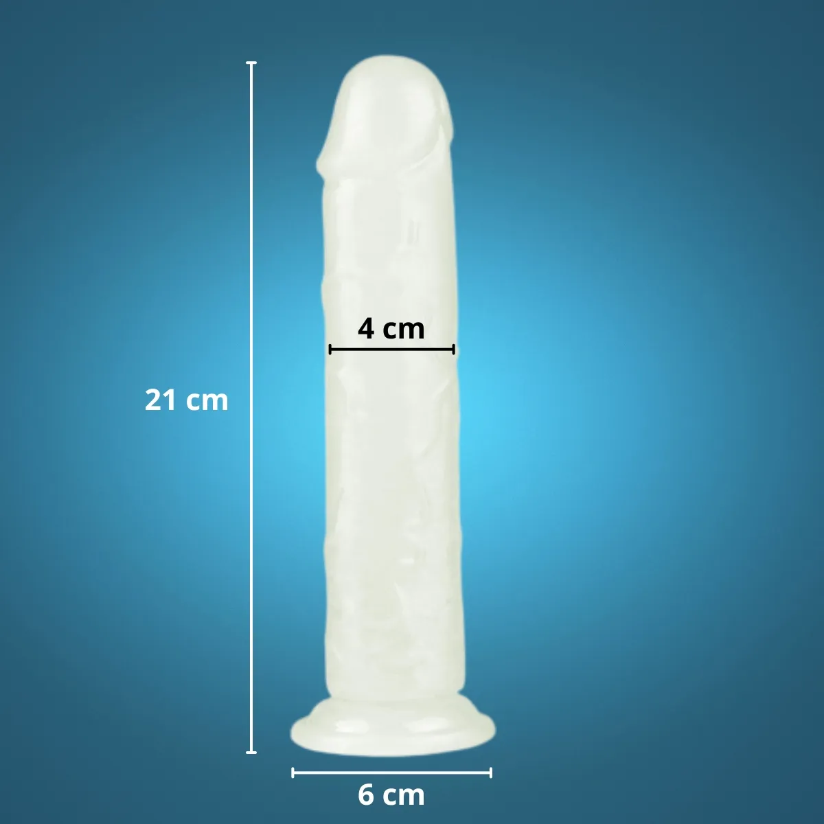 Dildo fluorescente realistico 21 cm