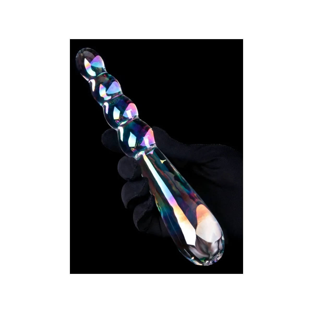 Dildo Anale vetro doppia stimolazione 19 cm