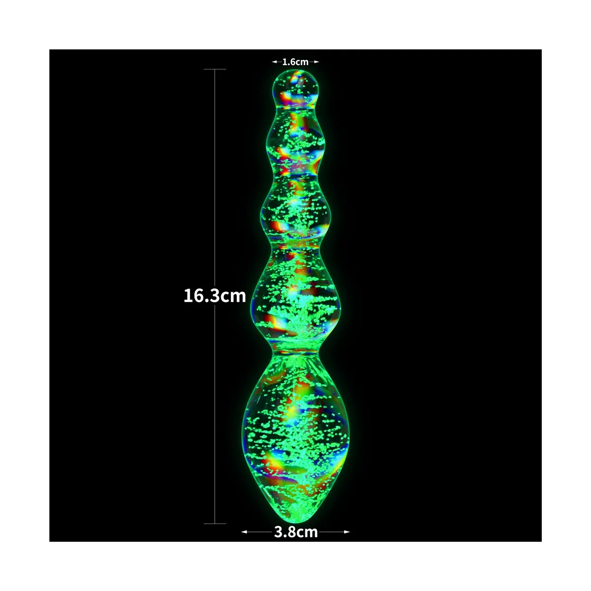 Dildo Vetro Anale fluorescente 16,3 cm