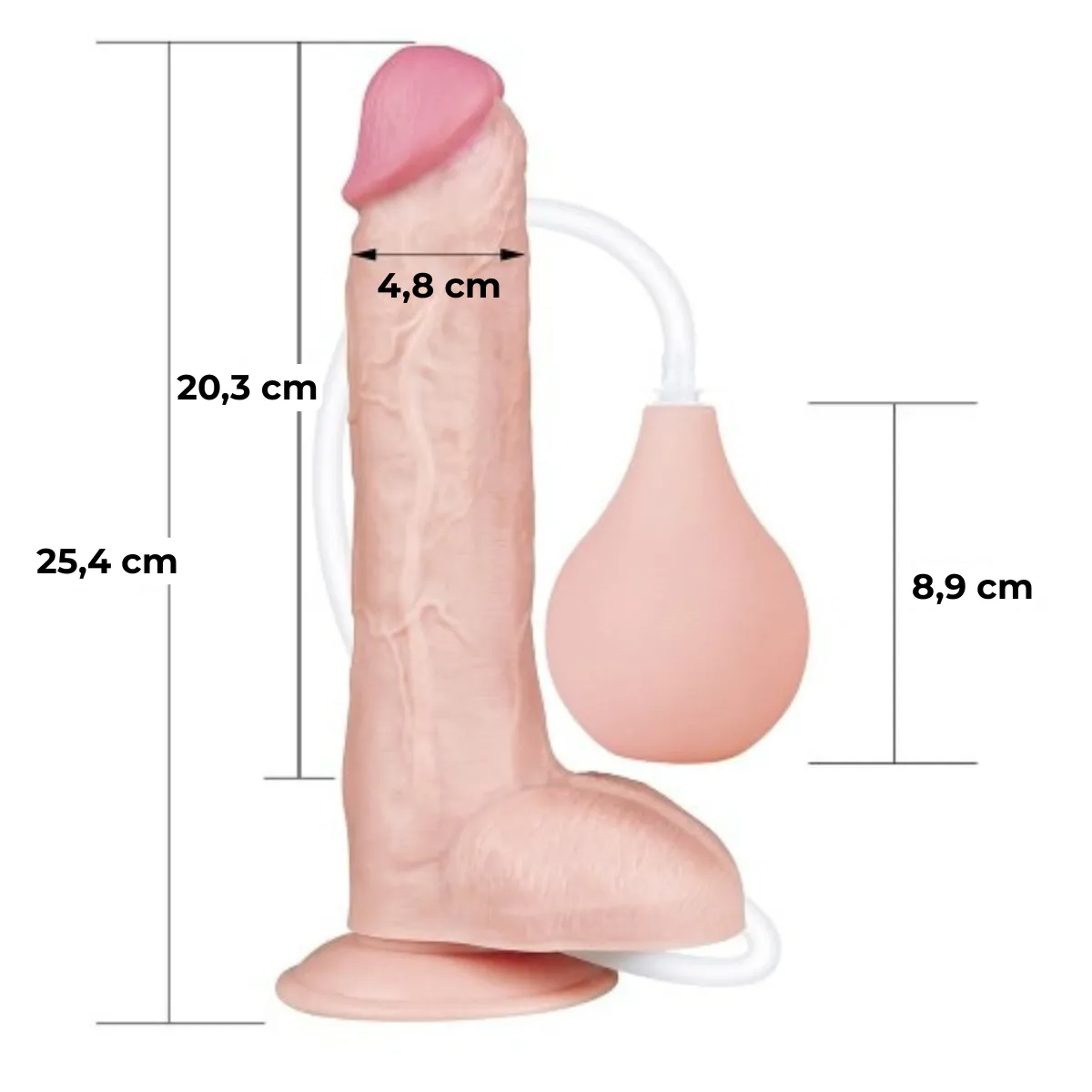 Dildo realistico XXL eiaculante squirt 25,4cm