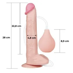 Dildo realistico XXL eiaculante squirt 28 cm