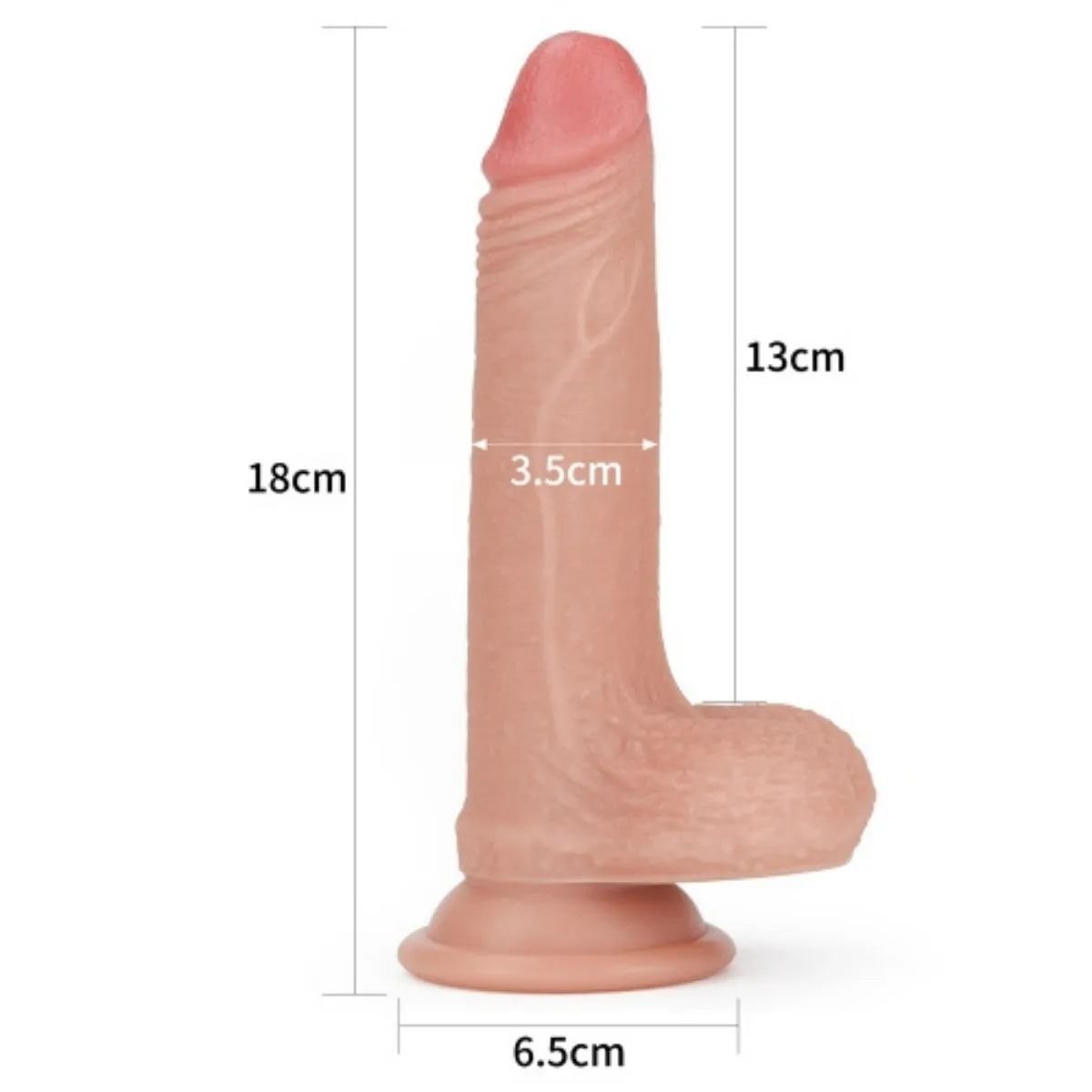 Dildo Realistico Loryan doppio strato 18 cm
