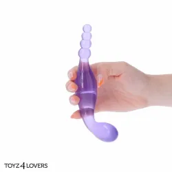 Dildo doppio anale vaginale Star viola 20 cm