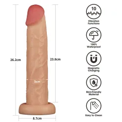 Dildo Realistico vibrante XL chiaro 26 cm