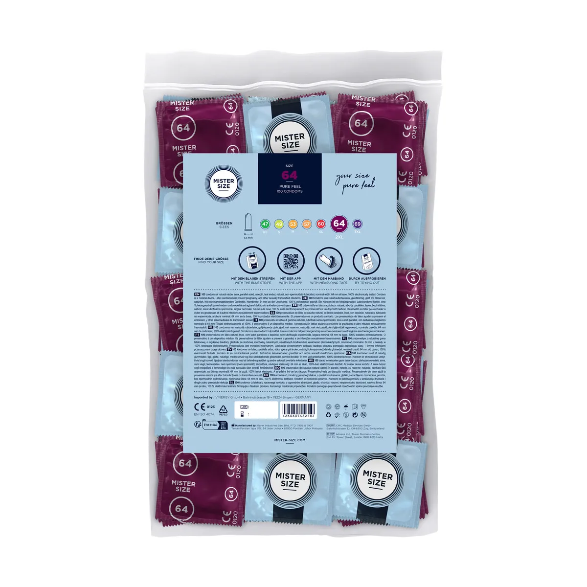 Preservativi XL 64 mm Mister Size