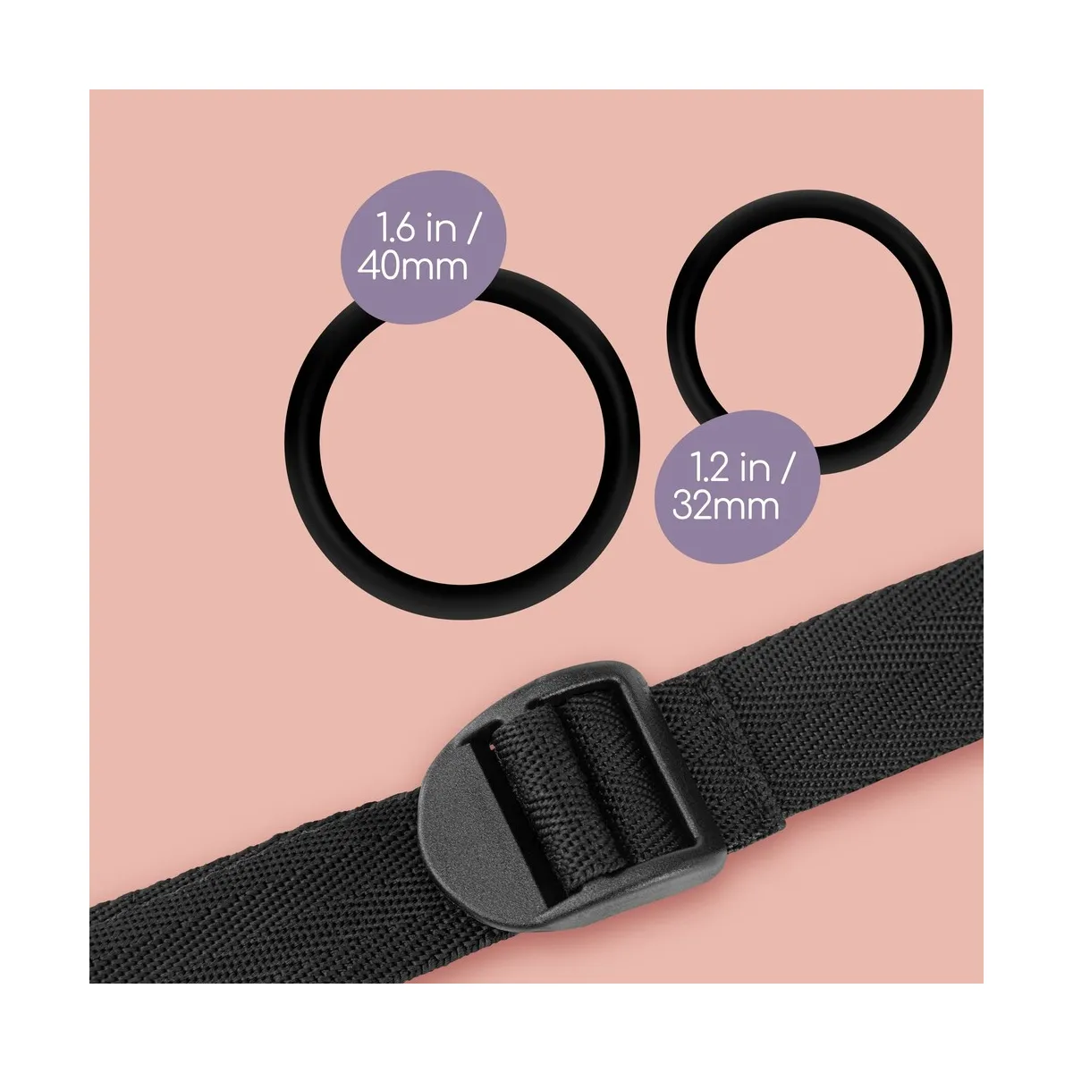 Cintura strapon regolabile con 2 anelli