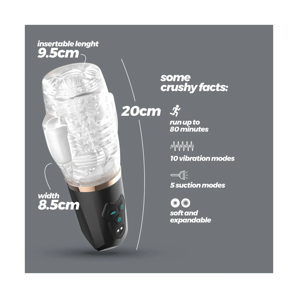 Masturbatore Uomo automatico 20 cm