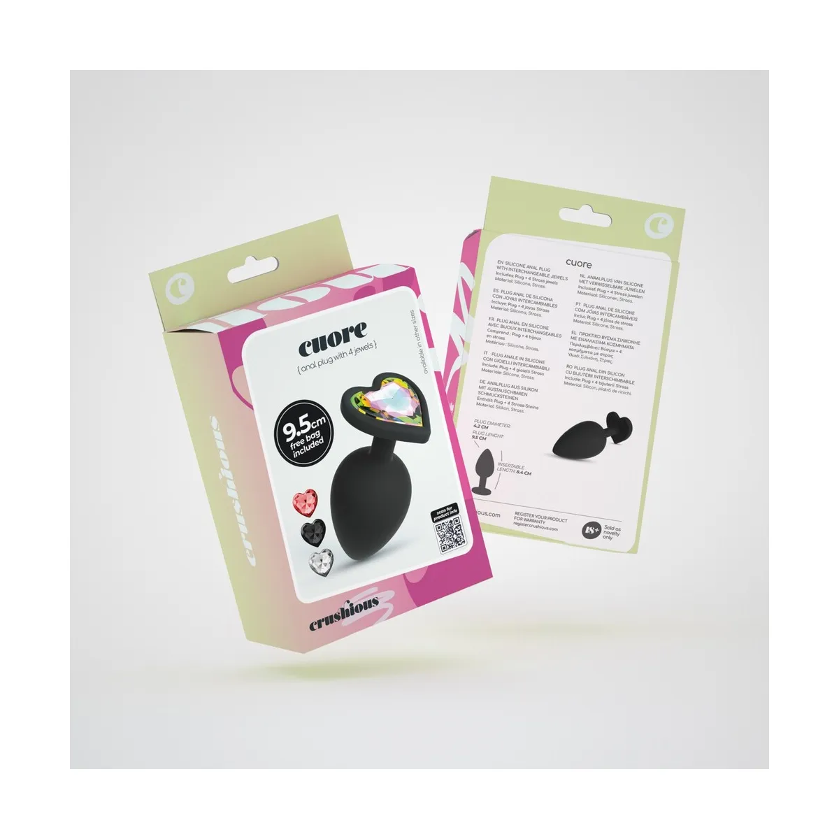 Plug Anale in silicone cuore 7 cm da Ø 2,7 cm