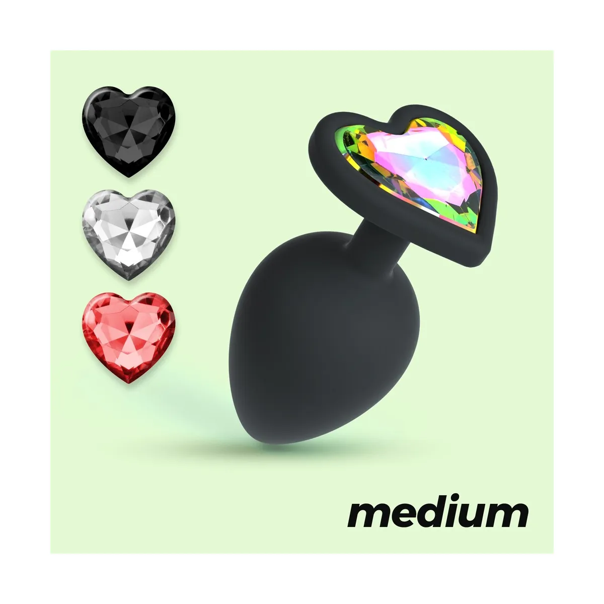 Plug Anale in silicone cuore 8 cm da Ø 3,4 cm