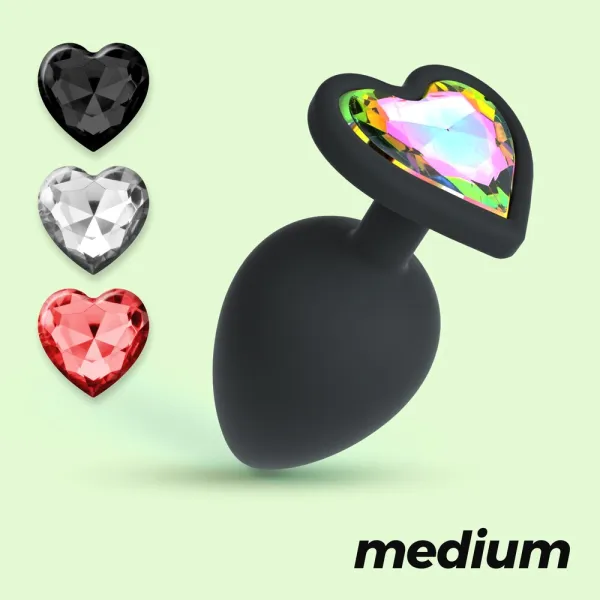 Plug Anale in silicone cuore 8 cm da Ø 3,4 cm