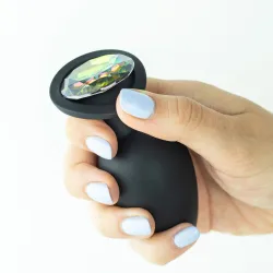 Plug Anale in silicone nero 8 cm da Ø 3,4 cm