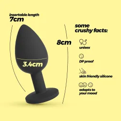 Plug Anale in silicone nero 8 cm da Ø 3,4 cm