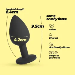 Plug Anale silicone nero 9,5 cm da Ø 4,2 cm