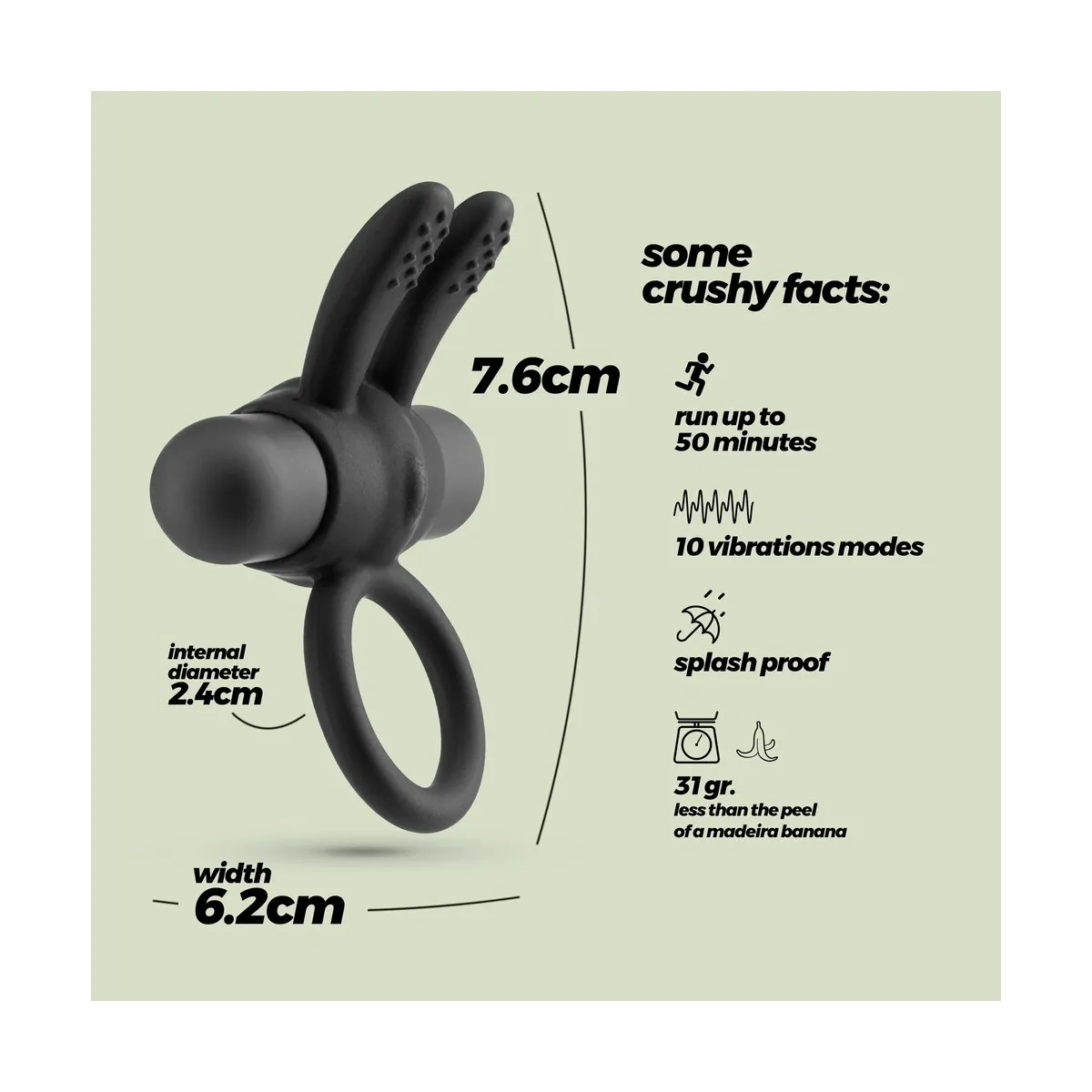 Anello pene vibrante con linguette stimolanti