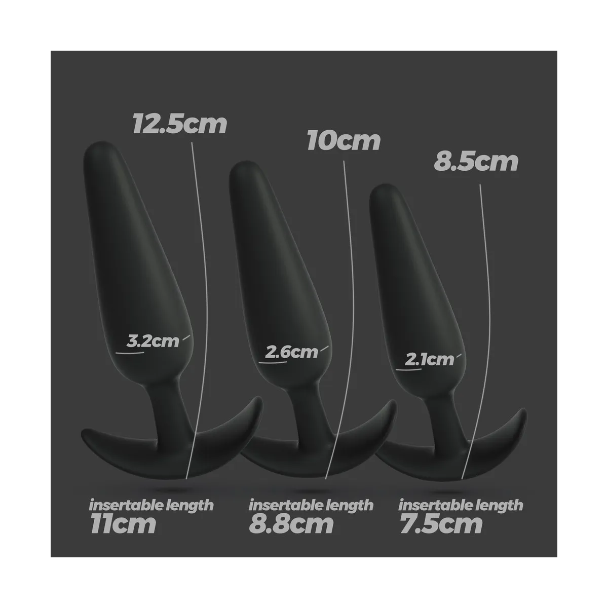 Set di 3 Plug Anali in soft silicone