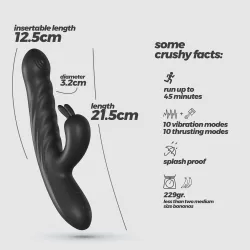 Vibratore Rabbit a spinta e punto G  21,5 cm