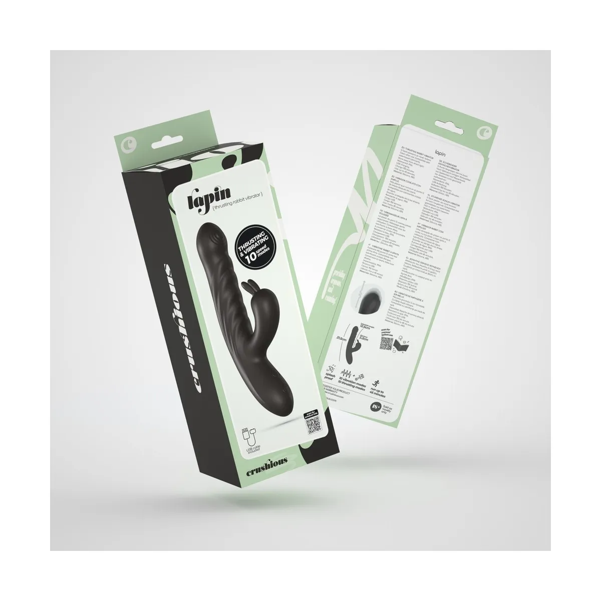 Vibratore Rabbit a spinta e punto G  21,5 cm