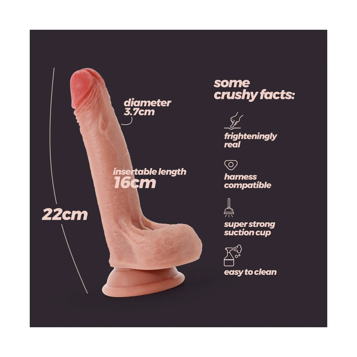 Dildo Realistico Anale e Vaginale 22 cm