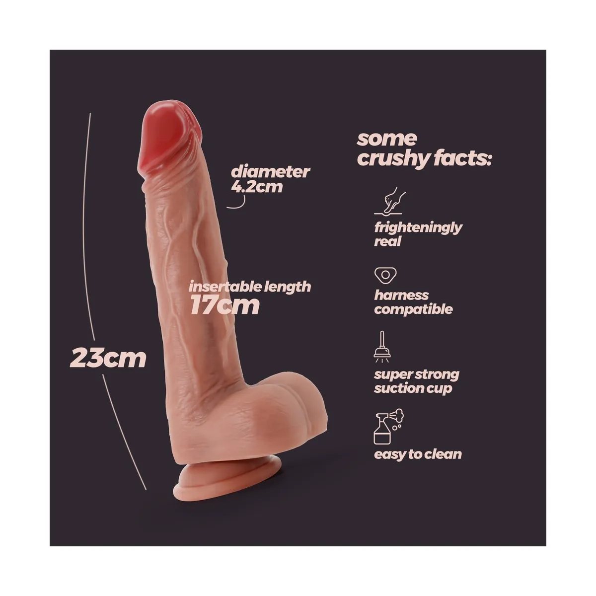 Dildo Realistico Anale e Vaginale 23 cm